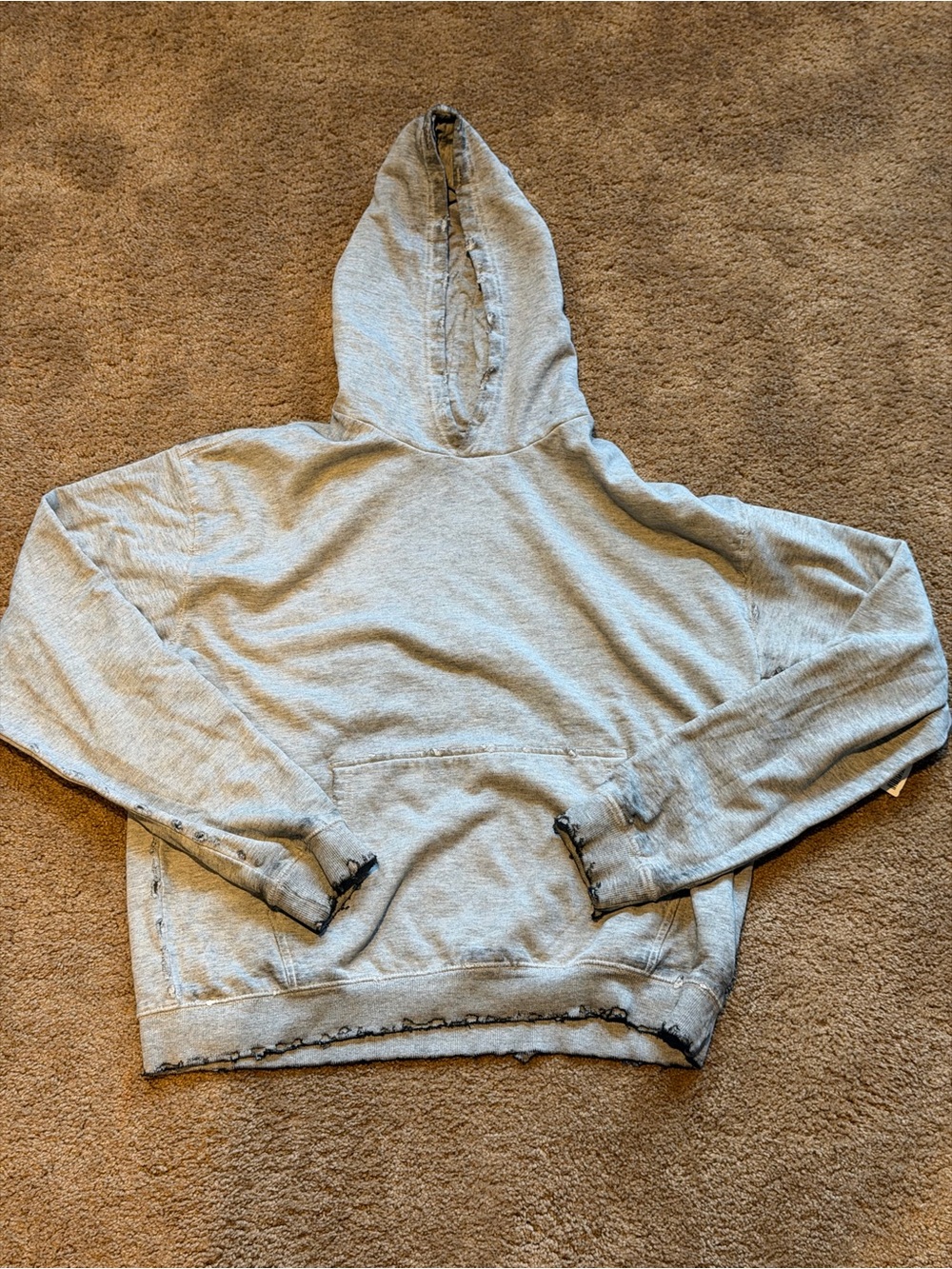 BDG Light Gray Distressed Men's Hoodie